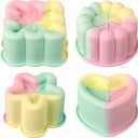 Actvty 4 Inch Silicone Cake Pans, Set of 4 Different Shapes Mini Cake Silicone Molds for Baking, Ice Cube, Jelly, Soap, BPA Free Non-Stick
