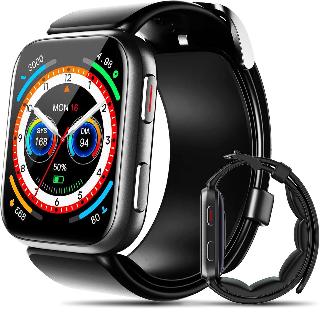 BP Doctor Smart Watch, 1.95"Blood Pressure Smart Watch with Air Pump Cuff, Blood Pressure Watch with Sleep Heart Rate Monitor, Pedometer, M7000 Monitor Watch Supports Data Sharing, Reminder Monitoring