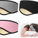 Chicingyou 3 Pcs Soundproof Ear Muffs Noise Cancelling Soft Ear Muffs for Men Women Sleeping Home Study Travel Fits All Heads(PinkBlackGray)