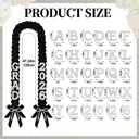 DIY Class of 2026 Graduation Leis with 30 Pearl Patches Letters and Numbers Graduation Money Leis Double Braided Ribbon Necklace for High School College 2026 Grad Party Decor(Black)