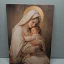 KPLUNDO Virgin Mary Wall Art Mother Mary Hold Baby Jesus Canvas Prints Religious Wall Decor Christian Artwork Home Decor for Living Room Bedroom Bathroom Office,12.00x18.00 inch