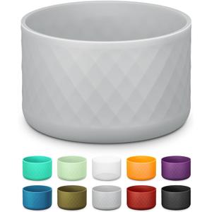 Silicone Boot for Owala Water Bottle 32 oz, Anti-Slip Protective Sleeve for FreeSip/Twist/Flip Stainless Steel Water Bottles, Bottom Cover for Owala Accessories, BPA Free, Dishwasher Safe (Milky Gray)