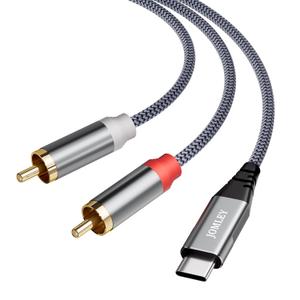 USB C to RCA Audio Cable 3.3ft, USB Type-C to 2 RCA Jack Y-Splitter Stereo Cable for Laptop, Smartphone, DVD Player, Amplifier, Speaker