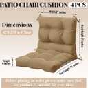 Marsui 4 Pcs Outdoor Indoor High Back Chair Cushions Patio Furniture Tufted Pillow with Ties Water-Resistant Replacement Outdoor Rocking Chair Cushions, 42 x 21 Inches (Dark Brown,Solid Color)