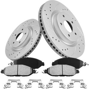 Anpulsero Front Automotive Replacement Brake Kit, Brake Rotors Ceramic Brake Pads Compatible with 2015-2023 Nissan Murano, 2013-2020 Nissan Pathfinder|Anti-Rust Geomet Coated|320mm(12.6in)