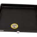 DiversiTech (6-2424L) A/C Secondary Condensate Drain Pan, Air Conditioner Drip Pan with Rolled Edges, 24 x 24 Plastic Tray, Black