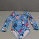 Christmas Gymnastic Leotards for Girl Long Sleeve Athletic Dance Bodysuit Outfit (5-6 Years, Blue)