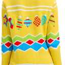 MGparty Ugly Christmas Sweater for Women 2025 Christmas Cute Light Up Sweaters Holiday Party Novelty Funny Pullover (Large, Yellow)