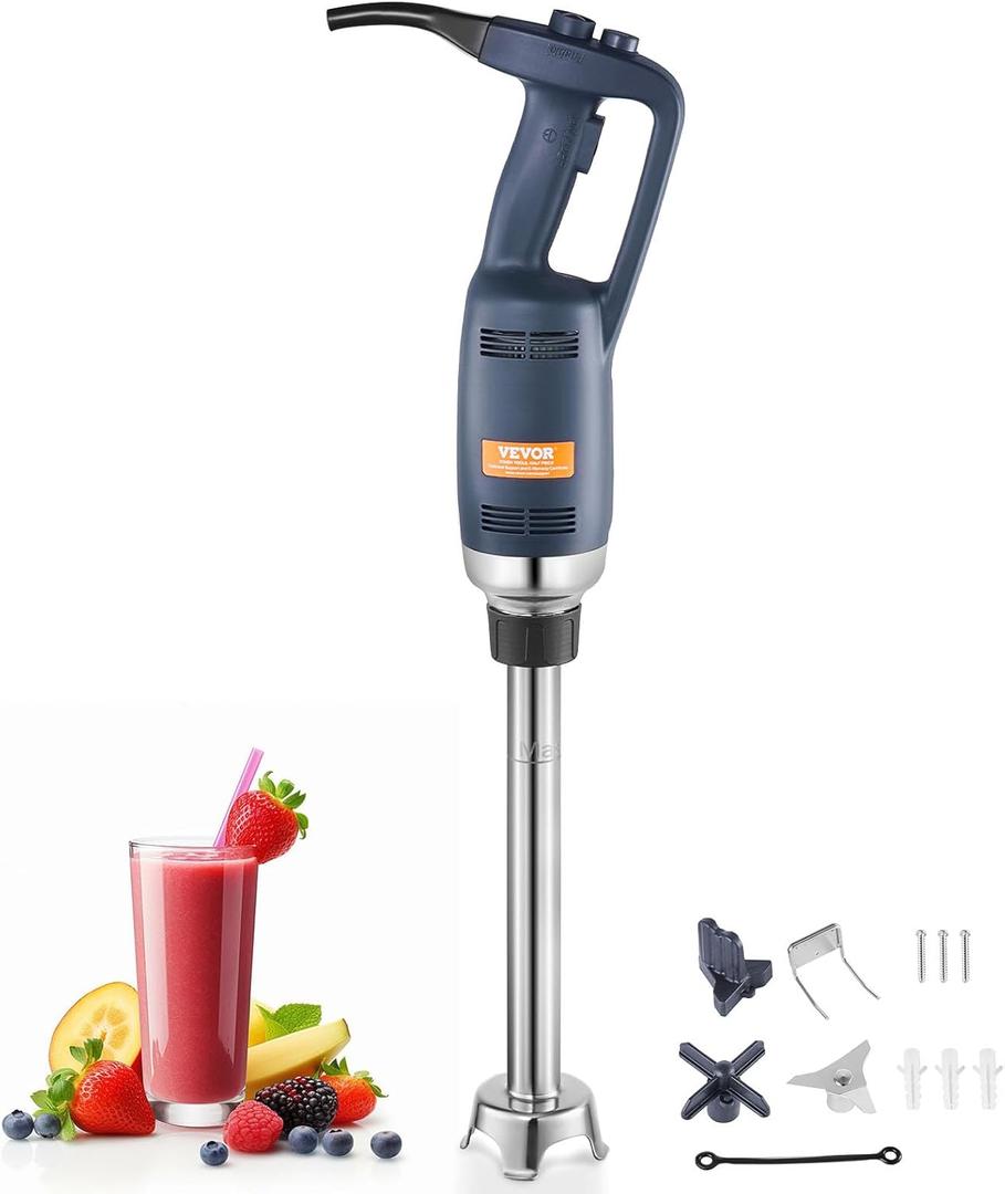 VEVOR Commercial Immersion Blender, 350W Heavy Duty Hand Mixer, 16 inch Stepless Variable Speed Mixer with Stainless Steel Blade, Multi-Purpose Portable Mixer for Soup, Sauces, Mashed Potatoes, Cream VEVOR Commercial Immersion Blender, 350W Heavy Duty Hand Mixer, 16 inch Stepless Variable Speed Mixer with Stainless Steel Blade, Multi-Purpose Portable Mixer for Soup, Sauces, Mashed Potatoes, Cream