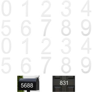 Molain 2 Sets 2.7 Inch White 3D Acrylic Mailbox Numbers, Self Adhesive 0-9 Individual House Address Signs Weatherproof Mailbox Numbers for Outside Door Address Number Stickers (White)
