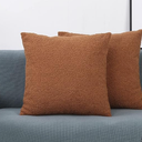 TangDepot Pack of 2 Luxury Faux Shearling Fluffy Throw Pillow Covers, Square Pillow Covers, Indoor/Outdoor Pillowcases - (17* 17 2 Pieces, A16 Light Brown)