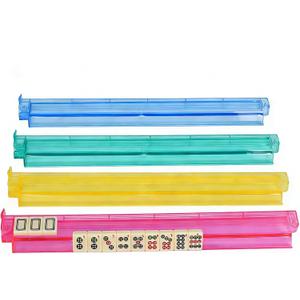 Mahjong Racks with Pushers Premium One-Piece Rotating Acrylic Racks with 4 Colors, Compatible with American Mahjong