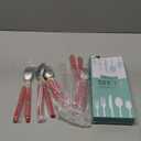 ANNOVA Silverware Set, Retro/Rivet Colorful Stainless Steel Tableware Kitchen Flatware Set Utensils, Includes Dinner Knives, Forks, Spoons, Salad Forks & Dessert Spoons (Red, 10 Pieces)