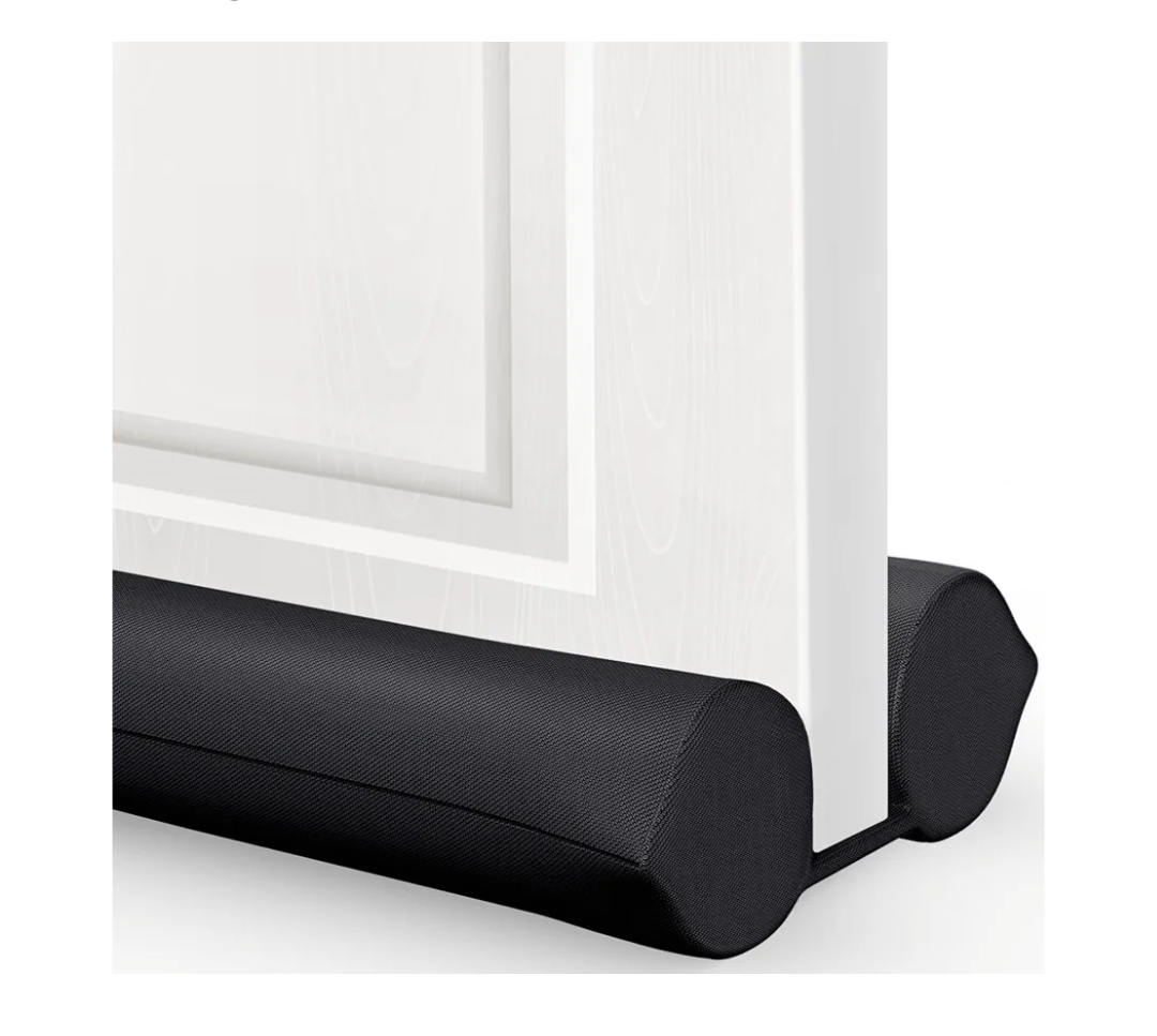 Comfyanno Under Door Draft Stopper - Bottom Door Gap Filler & Seal - Fits 30” to 36” Door, Block Cold Air, Noise, Sound, Wind, Bugs, Easy to Install, Double Side Block, No Adhesive, Black