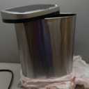 BestOffice | 13 Gallon Trash Can with Lid | Automatic Touchless Garbage Can | Odor Control | Modern Oval Design | Easy to Clean | Stainless Steel | Fits Any Kitchen, Bathroom, Office or Home