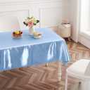 Entisn 4 Pack Baby Blue Satin Tablecloth 54 x 54 Inches Table Cloth, Square Silky Tablecloth Smooth Table Cover Decoration for Wedding Party Holiday Dinner