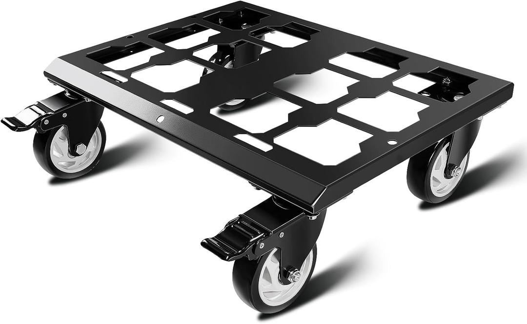 Heavy Duty Tool Box Dolly Compatible with Mil.Waukee Packout Toolboxes, Thickened Carbon Steel Frame and Larger Wheels with Brake System, No Drilling Required, Load-Bearing Capacity Up to 200lb