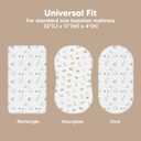 2-Pack Organic Bassinet Sheets for Girls, Boys - 100% Cotton Bassinet Mattress Sheets Compatible with Halo Bassinest Swivel Sleeper, Graco, Baby Delight, Chicco, Fitted Bassinet Sheets (KeaSafari)