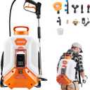 VEVOR Battery Powered Backpack Sprayer, Electric Back Pack Sprayer 4 Gallon, 2 Wands & 8 Nozzles, Adjustable 0-90 PSI, 4H Runtime, Portable Lawn & Garden Sprayers for Weeding, Spraying, Cleaning