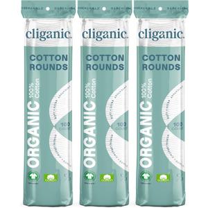 Cliganic Organic Cotton Rounds (300 Count) Makeup Remover Pads, Hypoallergenic, Lint-Free | 100% Pure Cotton