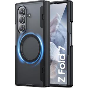 Spugan for Samsung Galaxy Z Fold 7 Case with MagSafe, [Screen Protection] [Hinge Protection] Translucent Strong Magnetic Shockproof Case for Galaxy Z Fold 7 (HD-Black)