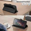 Compatible with Magsafe Magnetic 2 in 1 Detachable iPhone 13 Pro Wallet Case with Card Holder Credit Slots Men Women,PU Leather RFID Blocking Flip Kickstand for Apple 13 Pro 6.1",Black