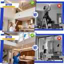 20FT Light Bulb Changer for High Ceilings with 5-12FT Heavy Duty Extension Pole,High Ceiling Fan Duster Extendable Reusable Cobweb,Feather,Window Cleaning Squeegee Kit for Home & House,Interior Roof