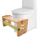 Hotodeal Toilet Stool, Bamboo 9" Poop Stool for Bathroom, Adjustable Heights Squat Stool Potty for Adults with Non-Slip Pad, 350 lbs Capability, Sturdy and Stable