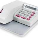 UBICON Check Writer Machine with 12-Digit LCD Display, Secure Embossed Check Printing, 16 Currency Modes, Includes Extra Ink Cartridge & Refill Bottle, Amount Printer for Business & Office Use