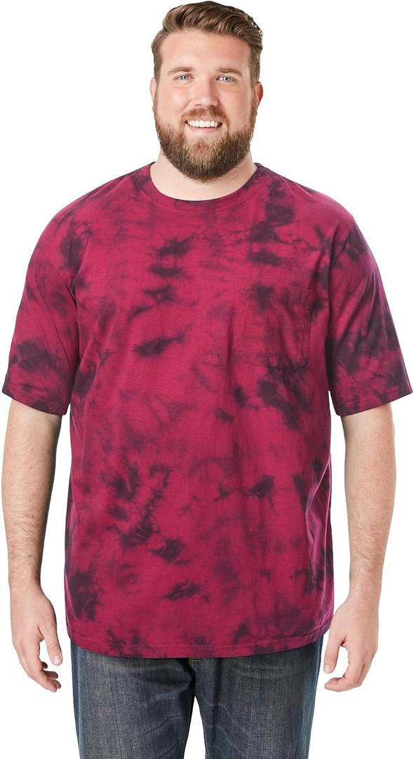 KingSize Men's Big & Tall Shrink-Less Lightweight Pocket Crewneck T-Shirt (Red), 8XL
