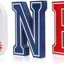 Baseball Party Decorations ONE Letter Sign - 1st Birthday My Rookie Year,My Rookie Year Party Centerpiece,Baseball Sports Themed 1st Birthday Photo Props, Baby Baseball Baby Shower Supplies