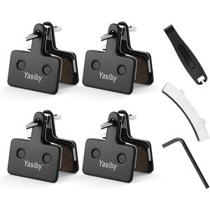 Bike Brake Pads, 4 Pairs Disc Brake Pads High-Performance with Installation Tools, Premium Semi-Metallic & Organic Resin MTB Bicycle Brake Pads Replacement Compatible with TRP Tektro Shimano Deore Br
