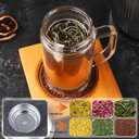 Glass Tea Cup with Infuser,18.6oz/550ml Double Wall Loose Leaf Tea Mug with Infuser and Lid Travel Tea Steeper (C14)