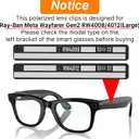 HIBLOKS 4Pcs Polarized Clip for Ray-Ban Meta Wayfarer RW4008 & Gen 2 RW4012 Large (53-22), Discoloration Clip-on for Meta Wayfarer Gen 2 Protect Your Eyes, Cool and Fashion (Black+Green+Brown+Yellow)