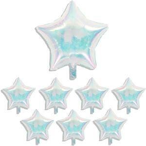 KatchOn, Transparent Iridescent Star Balloons - Big 19 Inch, Pack of 8 | Holographic Balloons | Iridescent Star Balloon For Christmas Decorations | New Year Balloon For New Years Decorations 2026