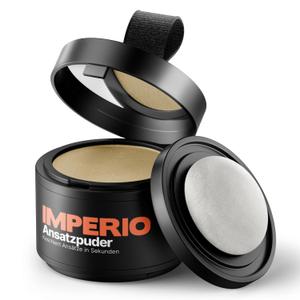3 x IMPERIO Root Touch Up Hair Powder for Concealing Hair Loss instantly - Hairline Powder for Women & Men - Water resistant Root Cover Up for Thinning Hair in Premium Hairdressing Quality (Medium Blonde)
