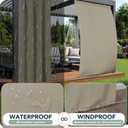 Outdoor Curtains for Patio Waterproof - 8 Panels Weatherproof Privacy Outside Curtains with Rod Pocket for Pergola, Gazebo, Porch, Cabana, Balcony, 54 x 84 Inch, Taupe