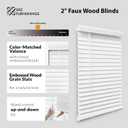 DEZ FURNISHINGS Cordless 2" Faux Wood Blind, 27" W x 48" H, White