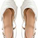 OYOANGLE Women's Pointed Toe Slingback Flats Twist Front Elegant Evening Prom Flat Dress Shoes