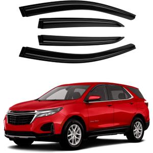 Canvcle Equinox Rain Guards - Window Visors for Chevrolet/Chevy Equinox 2018-2024, Outside-Mount Tape-On Side Window Wind Deflectors for Equinox Accessories, Vent Visors Shades Rainproof Black 4PCS