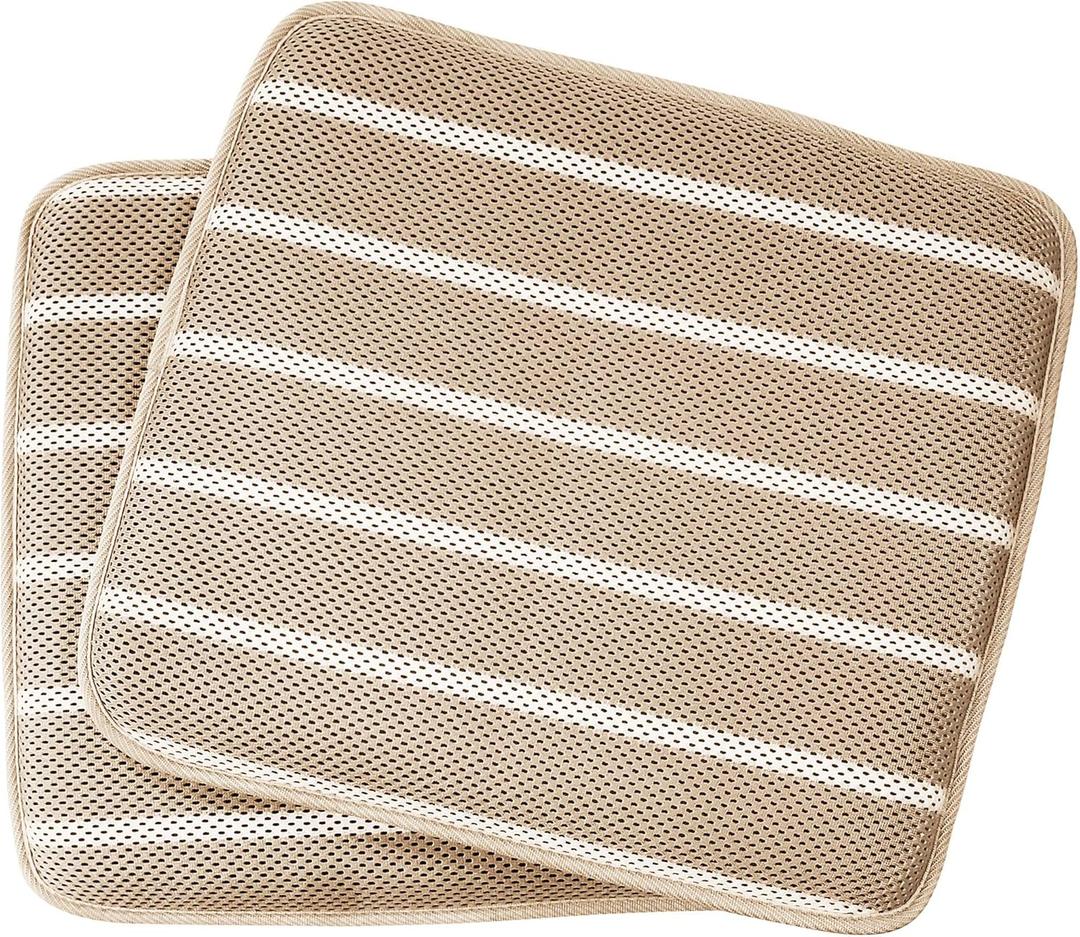 Honeycomb Indoor/Outdoor Classic Stripe Camel 3D Air Mesh Seat Cushion: Quick Dry, Breathable, Pack of 2 Patio Cushions: 17 x 18 x 1.5 Honeycomb Indoor/Outdoor Classic Stripe Camel 3D Air Mesh Seat Cushion: Quick Dry, Breathable, Pack of 2 Patio Cushions: 17 x 18 x 1.5