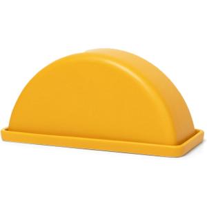 THE Butter Dish  Matte Ceramic Butter Keeper with Lid for Countertop Use  2-Piece Round Design for Standard Butter Sticks  Microwave & Dishwasher Safe (Mustard) (One Size)