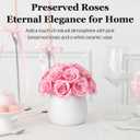 JoyFlower Preserved Flowers Vase Ceramic Decor, Eternal Flower Vases for Centerpieces, Forever Flower Decorations for Home Party Wedding Table Living Room, Ceramic Flower Vase House Decors(Pink)