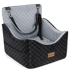 Dog Booster Car Seat with 7 Inches of Interior Height,Elevated Pet Car Seats for Small/Medium Sized Dogs,Puppy Portable Carseat,Washable Removable Cover Travel Safety Seat,Easy to Use(HGrey)