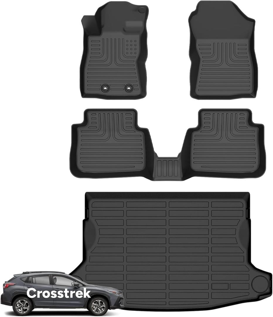 Wayhigh Floor Mats & Cargo Liner for Subaru Crosstrek 2024 2025 2026 (Non Hybrid) & Impreza 2024-2026 All Weather TPE Car Mats Waterproof Heavy Duty Floor Liners Custom Fit for Crosstrek Accessories