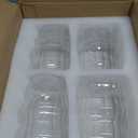 Tebery 4 Pack Ribbed Aesthetic Glass Cups with Glass Straw, 16Oz Vintage Drinking Glassware Ripple Cocktail Glasses for Iced Coffee Juice Beverage Milk RibbedGlassCups 