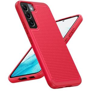 BNIUT for Samsung Galaxy S22 5G Case: Dual Layer Protective Heavy Duty Cell Phone Cover Shockproof Rugged with Non Slip Textured Back - Military Protection Bumper Tough - 6.1inch (Red)