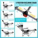 #WEJOY 2-in-1 Reclining Camping Chair with Footrest for Adults Folding Lounge Chair with Adjustable Backrest Lightweight Camping Chairs Heavy Duty Camp Chairs for Outdoor
