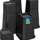 MYMULIKE Bed Risers 12 Inch Heavy Duty, Stackable Furniture Risers Lifts 4inch 8inch, 12inch for Table, Desk Leg, Sofa, Couch, Supports Up to 6,000 Lbs, Black, 4 Pack
