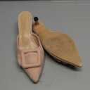 Fericzot Mule Slippers for Women,Slingback Buckle Pumps Pointed Toe Kitten Heels Shoes Slides Backless Dress Sandals 8